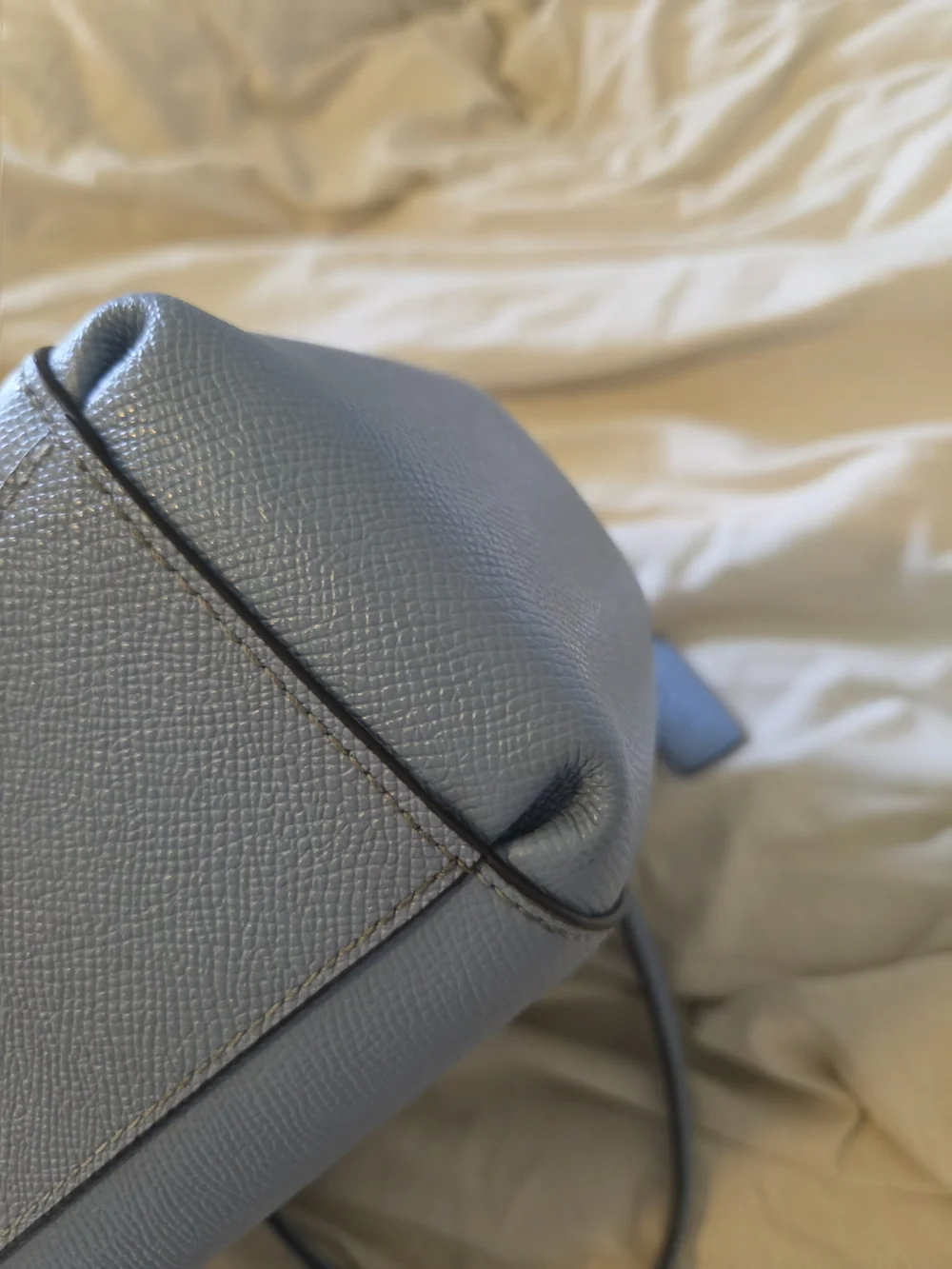 COACH Light Blue Leather Satchel - Elegant Women's Handbag